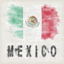 Mexico National Colors with Country Name Background