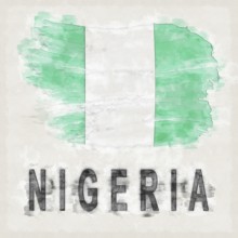Nigeria National Colors with Country Name Background