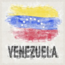 Venezuela National Colors with Country Name Background