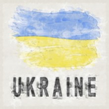 Ukraine National Colors with Country Name Background