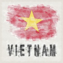 Vietnam National Colors with Country Name Background