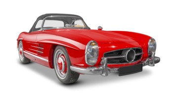 Historic car isolated in white back with shadow