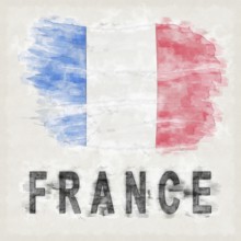 France National Colors with Country Name Background
