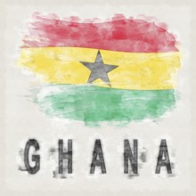 Ghana National Colors with Country Name Background