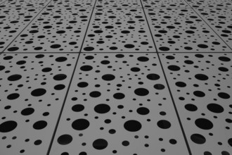 Geometric shapes with circles and lines as background, black and white, North Rhine-Westphalia,