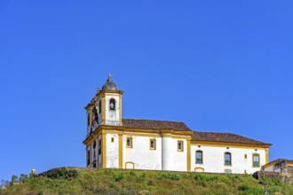 Historic church on top of the hill in the city of Ouro Preto