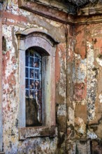 Window of an old historic mansion in ruin in the city of Ouro Preto in Minas Gerais, Ouro Preto,