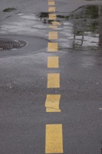 Road marking, rainy weather, Germany