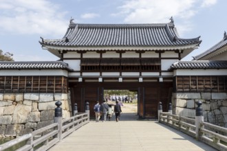 Hiroshima Castle, also known as Carp Castle, entrance gate, replica of the original destroyed in