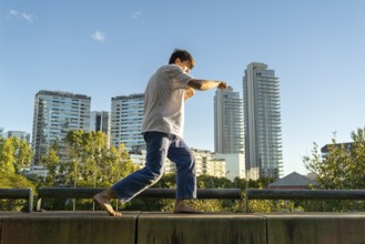 Discipline and precision in a solo outdoor workout