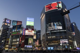 Crowd waiting at the zebra crossing of Shibuya Crossing, world-famous intersection in Shibuya