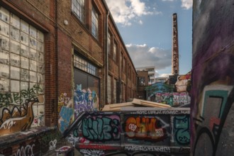 Naxoshalle, home of street art. Bornheim, Frankfurt am Main, Hesse, Germany