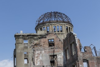 Atomic Bomb Dome, ruins of the former Chamber of Commerce and Industry building, detailed view,
