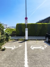 Two car parks for electric cars in Radevormwald, Germany, digitally reworked