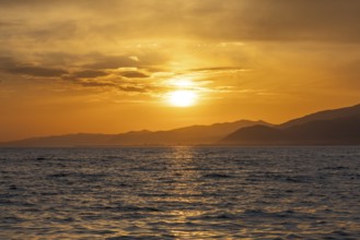 Sunset on the Aegean coast. Ören, Balikesir, Turkey
