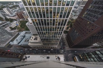 High-rise canyons in the banking district. Frankfurt am Main, Hesse, Germany