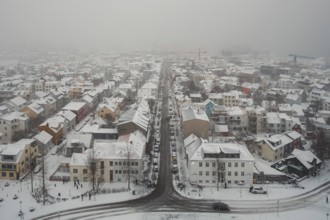 The capital of Iceland covered in snow. Rejkjavik, Iceland