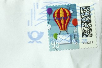 Cancelled German stamp 95 cent, on an envelope, Germany