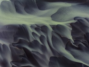 River, river course, river delta, water flows, structures, sediments, aerial view, summer, South
