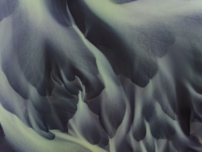 River, river course, river delta, water flows, structures, sediments, aerial view, summer, South