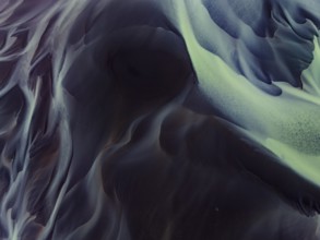River, river course, river delta, water flows, structures, sediments, aerial view, summer, South
