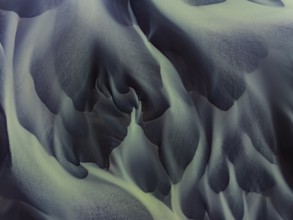 River, river course, river delta, water flows, structures, sediments, aerial view, summer, South