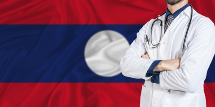Laos national health system. Laos health and medical insurance concept