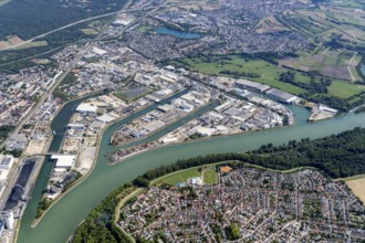 Rheinauhafen, Mannheim, Baden-Württemberg, barge, Rhine, harbour, transshipment, logistics,
