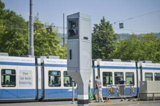 Speed camera, Bürkliplatz, Zurich, Switzerland