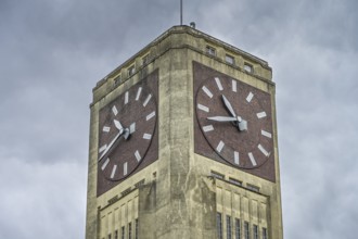 Clock tower of the old sewing machine factory, Bad Wilsnacker Straße, Wittenberge, district of