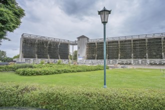 Saltworks, spa garden an der Kristalltherme, Bad Wilsnack, Brandenburg, Germany