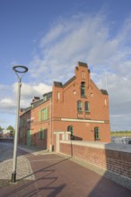 Old warehouse at the city harbour, Elbuferpromenade, Wittenberge, district of Prignitz,