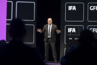 Leif-Erik Lindner (Managing Director of IFA Management GmbH) speaks at the opening gala of the IFA