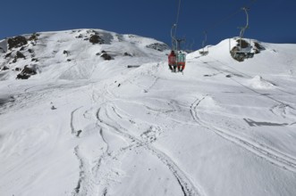 Chairlift, Alpe Tognola ski area, San Martino di Castrozza, Trentino, South Tyrol, Italy