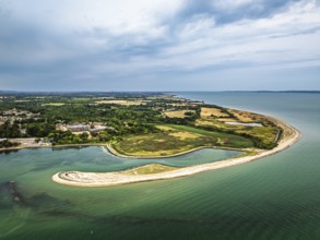River Hamble over Warsash Maritime Academy Pier from drone, Hamble-le-Rice, Warsash, Southampton