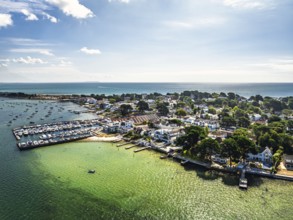 Sandbanks from drone, Poole, Dorset, England, United Kingdom