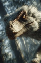 Close-up of a dinosaur, Oviraptor, AI generated