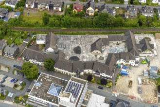 Aerial view, demolition of the former Eins-A complex on Schulstrasse, Bad Berleburg, Wittgensteiner