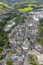 Aerial view, Johannes-Althusius-Gymnasium, local court and police station, St. Marien church,