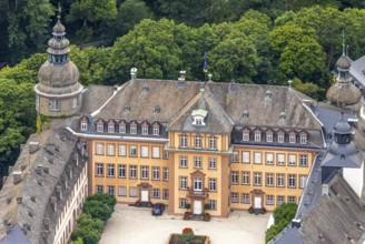 Aerial view, Schloss Berleburg, residence castle of the Sayn-Wittgenstein family, Bad Berleburg,