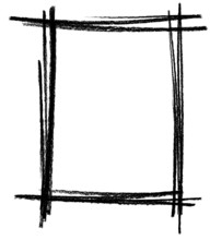 Sketched frame with dark crayon in white back