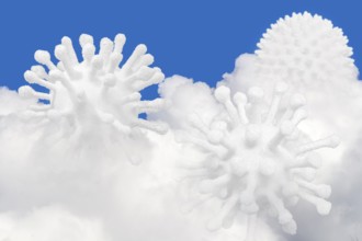 Blue sky and the detail of a big white cloud