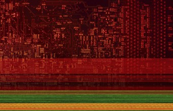 Colorful abstract data loss theme showing a corrupted image