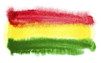 Watercolor illustration of the Bolivia flag