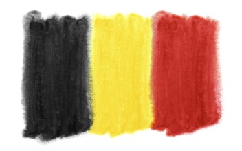 Watercolor illustration of the Belgium flag
