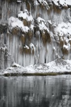 Lots of icicles near river Kocher in Southern Germany