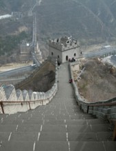 The Great Wall of China near Badaling in misty ambiance