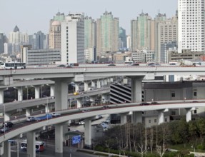 City view of Shanghai, a town in China