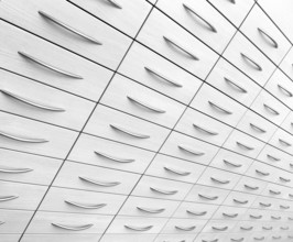 Abstract detail of a light grey cabinet
