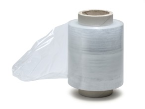 Studio photography of a roll of stretch film isolated on white with clipping path